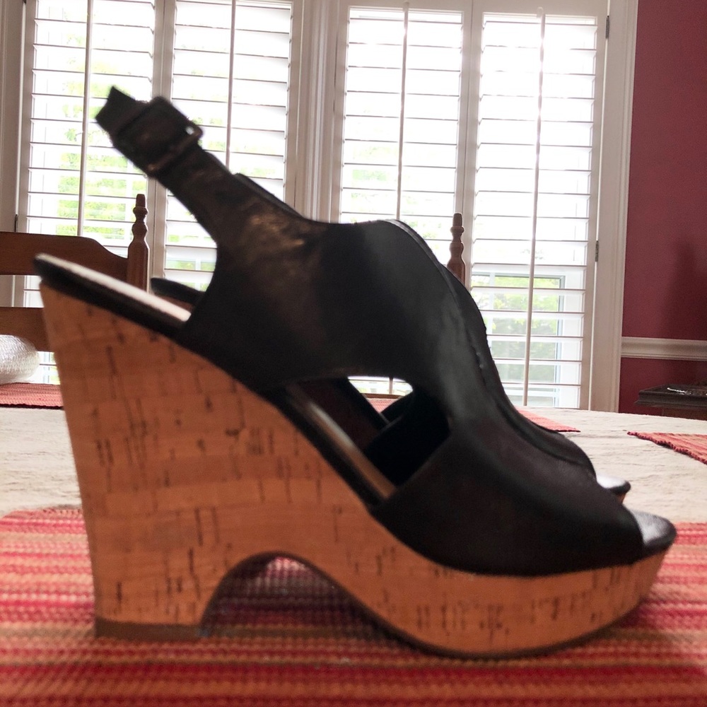 Franco Sarto cork wedge heels